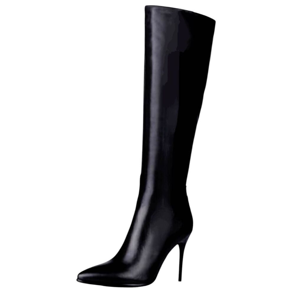 BCBG Black Leather Over The Knee Boot Size 8B